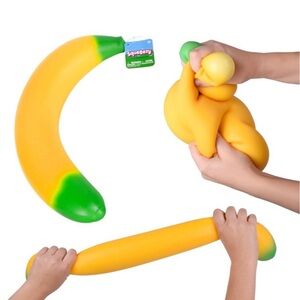 Sunny Days Laffy Snacks Squishy Stretchy Banana Toy 18" new with tags Squeeze